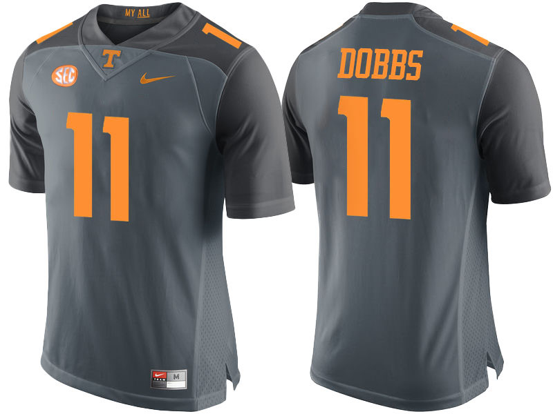 Joshua Dobbs #11 Tennessee Volunteers Gray College Football Jersey