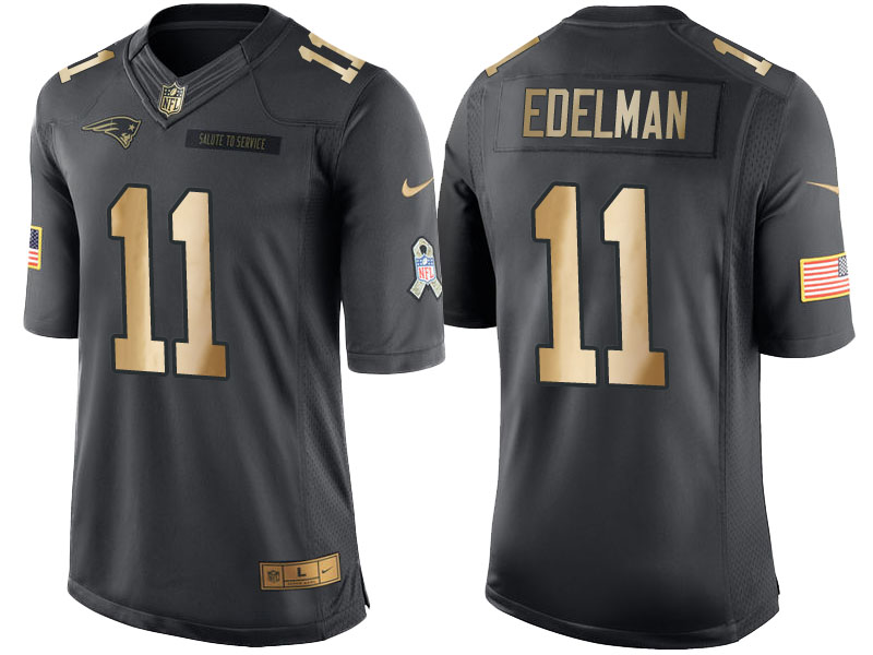 Patriots #11 Julian Edelman Anthracite 2016 Christmas Gold Salute to Service Jersey Patriots #11 Julian Edelman Anthracite 2016 Christmas Gold Salute to Service Jersey