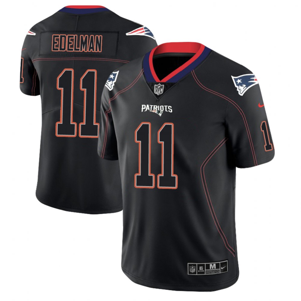 New England Patriots #11 Julian Edelman 2018 Lights Out Color Rush Limited Black Jersey New England Patriots #11 Julian Edelman 2018 Lights Out Color Rush Limited Black Jersey