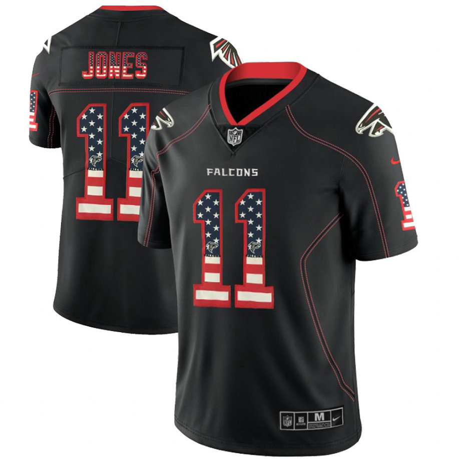 Atlanta Falcons #11 Julio Jones Black 2018 USA Flag Fashion Color Rush Limited Jersey