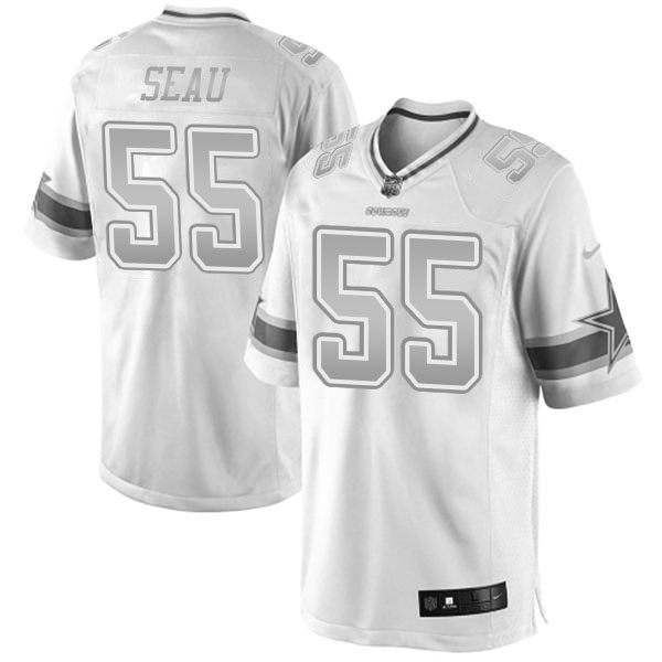 San Diego Chargers #55 Junior Seau White Platinum Limited Jersey