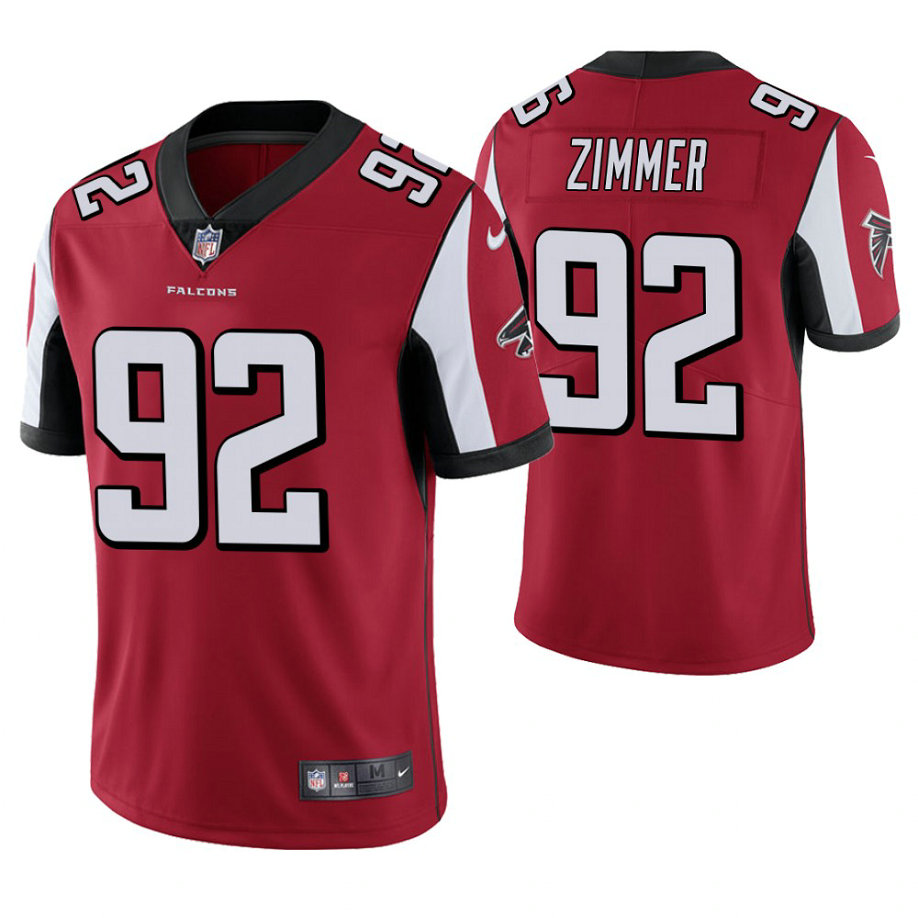 Atlanta Falcons #92 Justin Zimmer Red Vapor Untouchable Limited Player Jersey