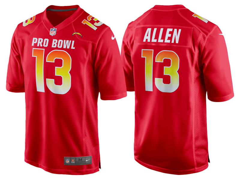 2018 Pro Bowl AFC Los Angeles Chargers #13 Keenan Allen Red Game Jersey