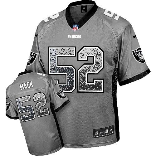 Oakland Raiders #52 Khalil Mack Grey Drift Fashion Jersey