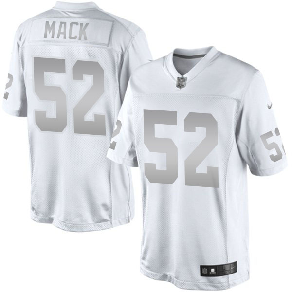 Oakland Raiders #52 Khalil Mack White Platinum Limited Jersey