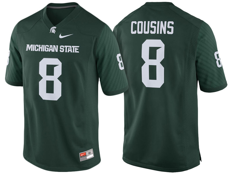 Kirk Cousins #8 Michigan State Spartans Green College Football Jersey Kirk Cousins #8 Michigan State Spartans Green College Football Jersey