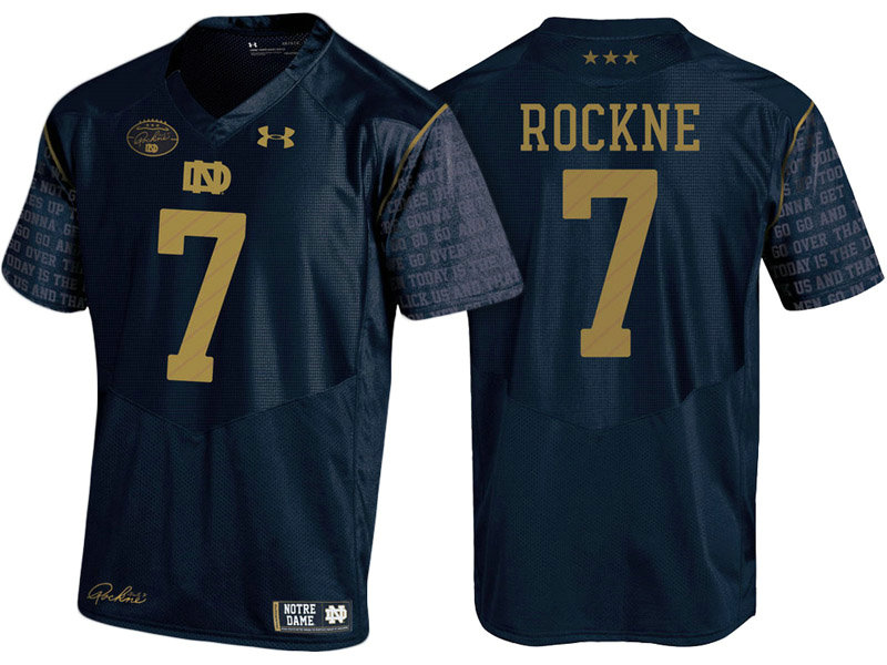 Knute Rockne #7 Notre Dame Fighting Irish Navy College Football Jersey Knute Rockne #7 Notre Dame Fighting Irish Navy College Football Jersey