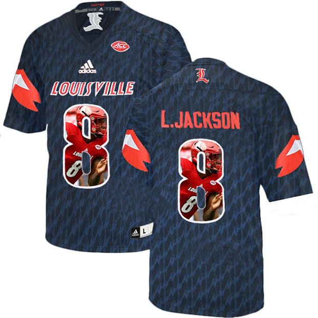 Lamar Jackson #8 Louisville Cardinals Navy College Football Jersey Lamar Jackson #8 Louisville Cardinals Navy College Football Jersey