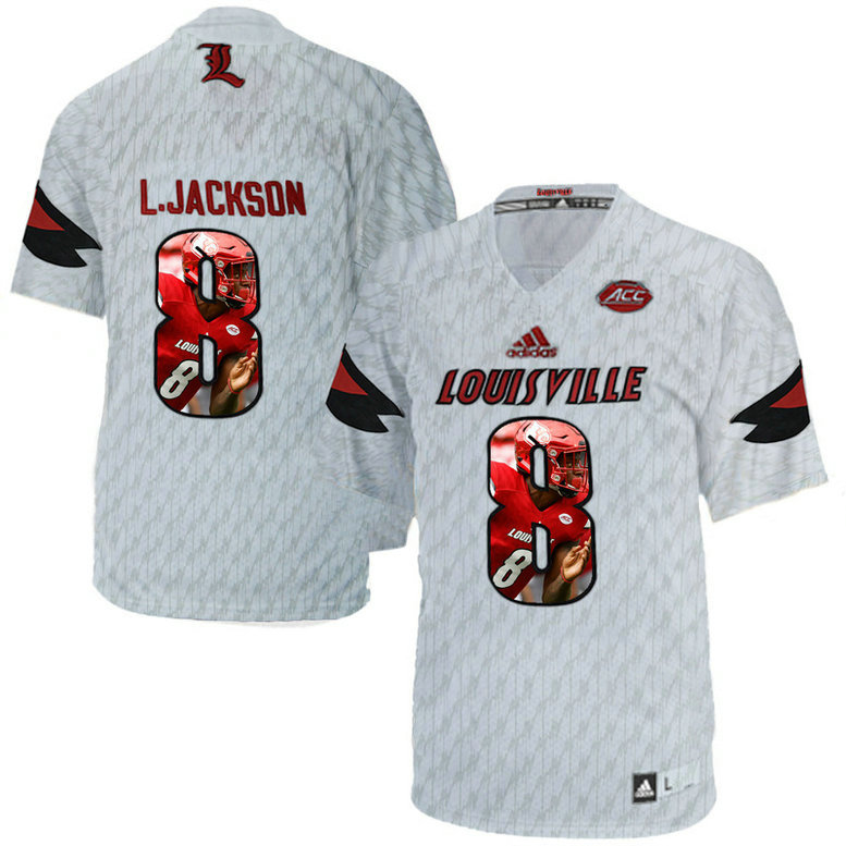 Lamar Johnson #8 Louisville Cardinals White College Football Jersey