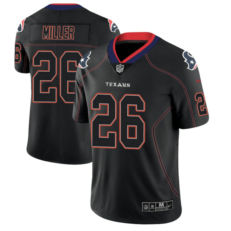 Houston Texans #26 Lamar Miller 2018 Lights Out Color Rush Limited Black Jersey Houston Texans #26 Lamar Miller 2018 Lights Out Color Rush Limited Black Jersey