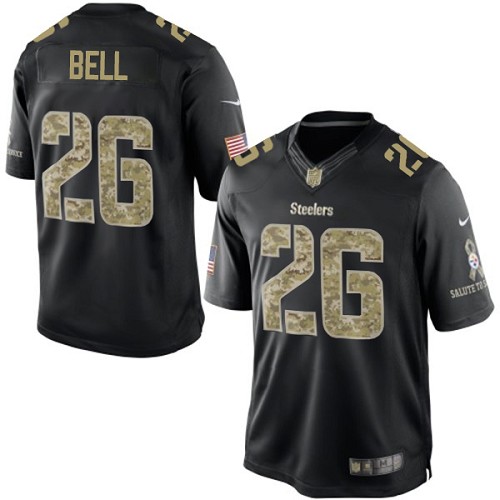 Pittsburgh Steelers #26 Le'Veon Bell Black Salute To Service Jersey
