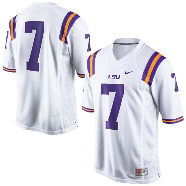 Leonard Fournette #7 LSU Tigers White Authentic College Football Jersey