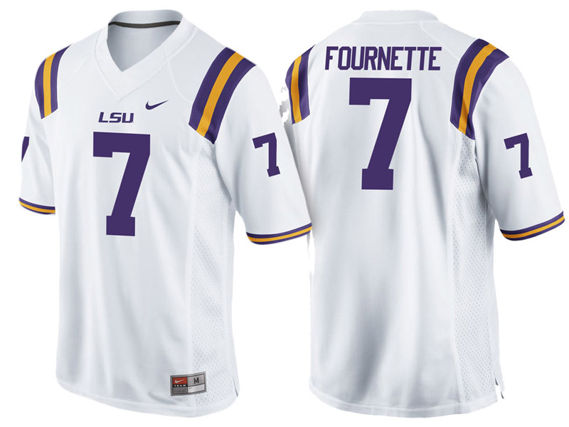 Leonard Fournette #7 LSU Tigers White College Football Jersey