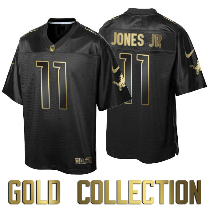 Detroit Lions #11 Marvin Jones Jr Gold Collection Black Jersey Detroit Lions #11 Marvin Jones Jr Gold Collection Black Jersey