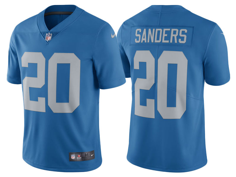 2017 Detroit Lions #20 Barry Sanders Blue Throwback Retired Player Limited Jersey 2017 Detroit Lions #20 Barry Sanders Blue Throwback Retired Player Limited Jersey