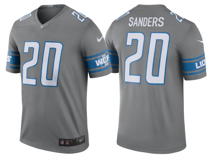 2017 New Detroit Lions #20 Barry Sanders Steel Color Rush Legend Jersey 2017 New Detroit Lions #20 Barry Sanders Steel Color Rush Legend Jersey