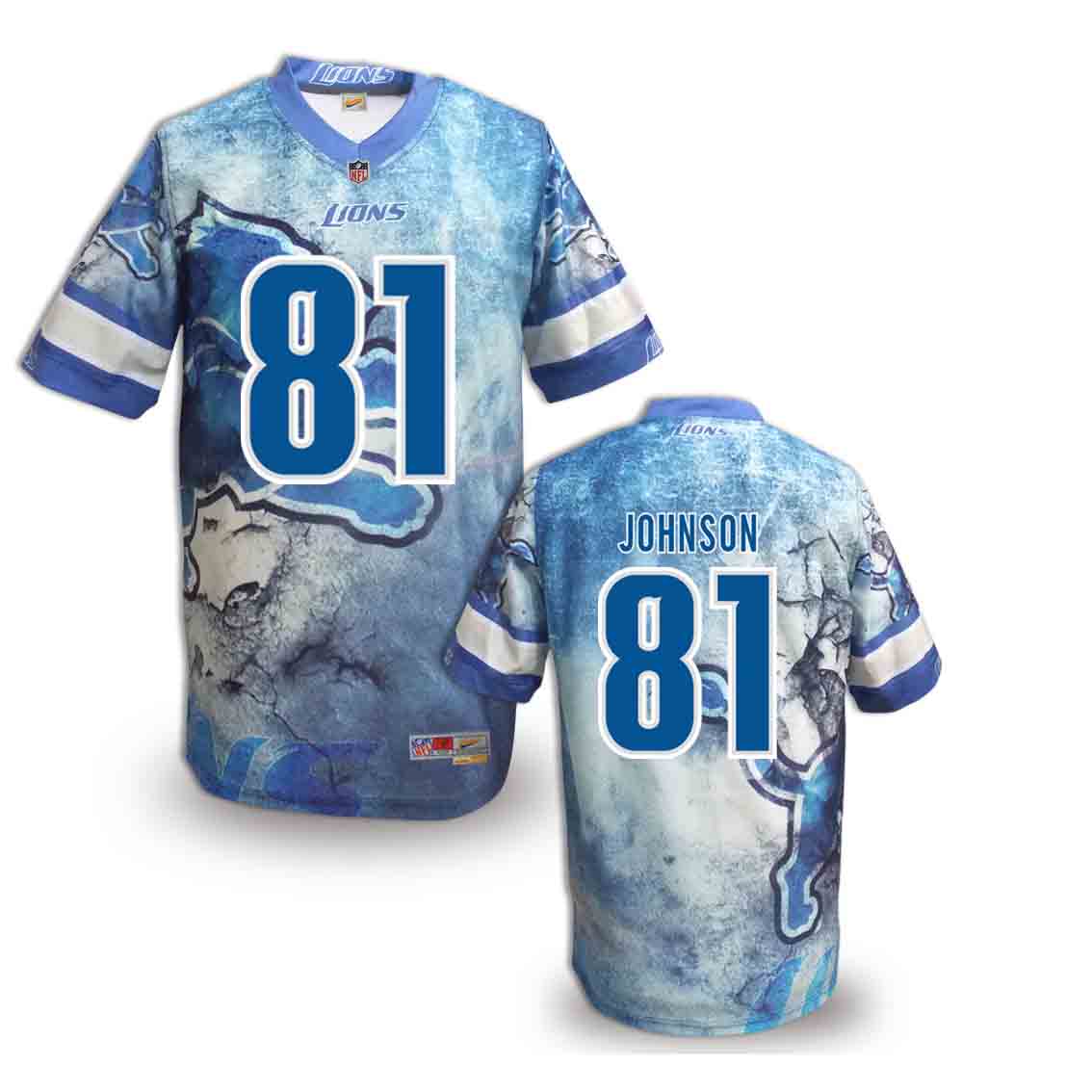 Detroit Lions #81 Calvin Johnson Elite Fanatical Fashion Jersey