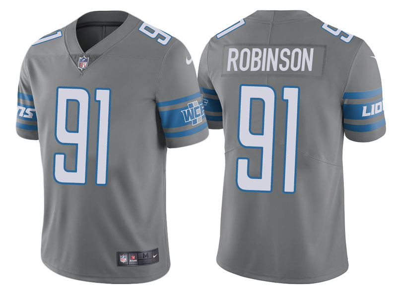 Detroit Lions #91 A'Shawn Robinson Steel Vapor Untouchable Color Rush Limited Jersey Detroit Lions #91 A'Shawn Robinson Steel Vapor Untouchable Color Rush Limited Jersey