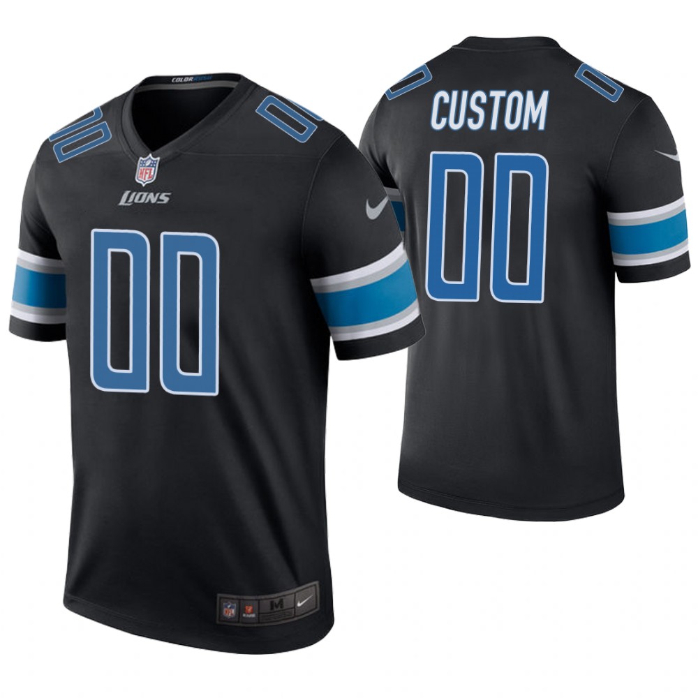 Detroit Lions Black Color Rush Legend Customized Jersey Detroit Lions Black Color Rush Legend Customized Jersey