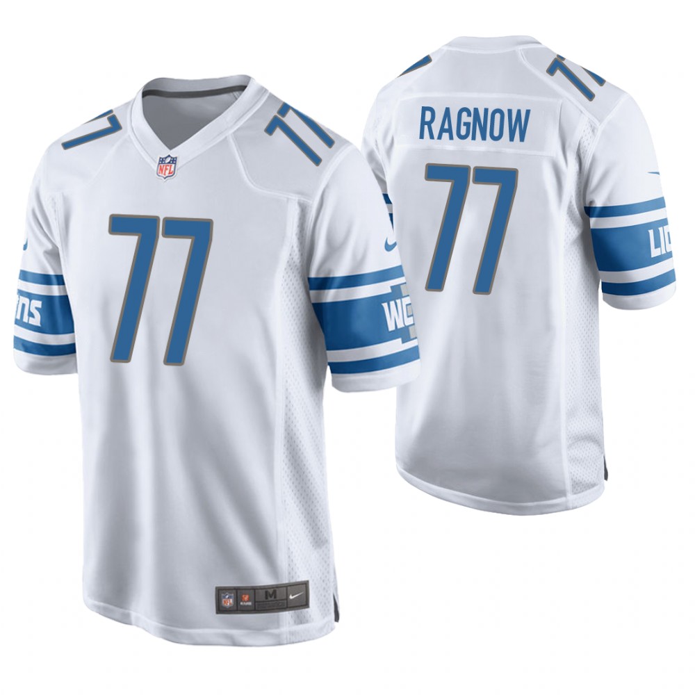 Detroit Lions #77 Frank Ragnow White Game Jersey