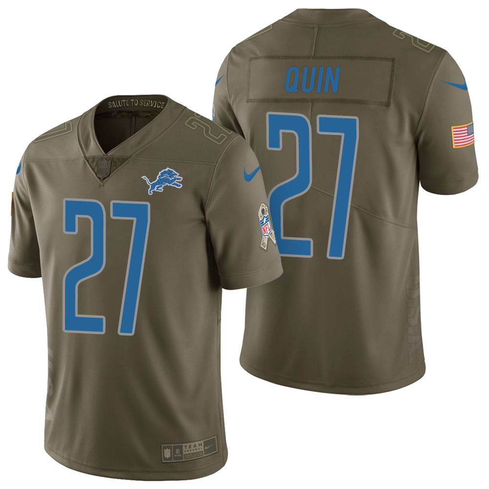 Detroit Lions #27 Glover Quin Olive 2017 Salute to Service Limited Jersey