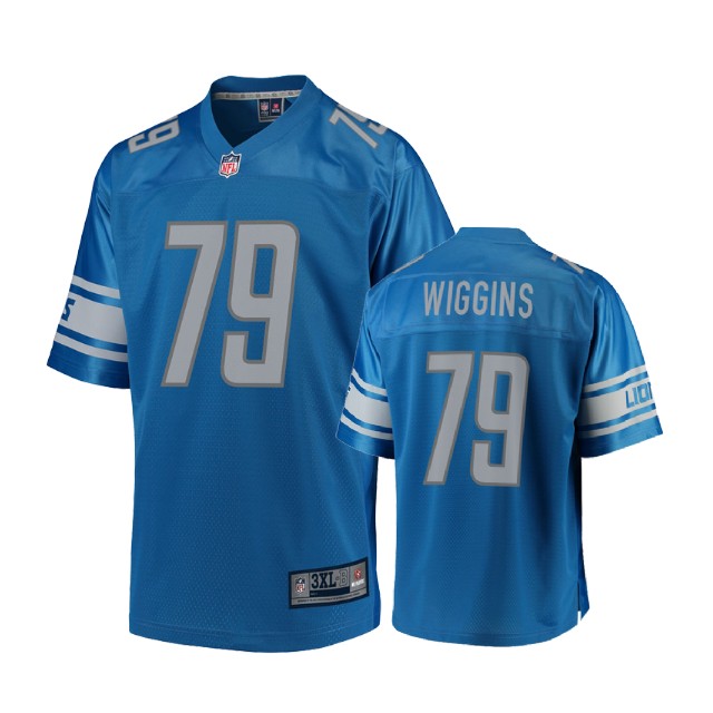 Youth Detroit Lions #79 Kenny Wiggins Blue Player Jersey