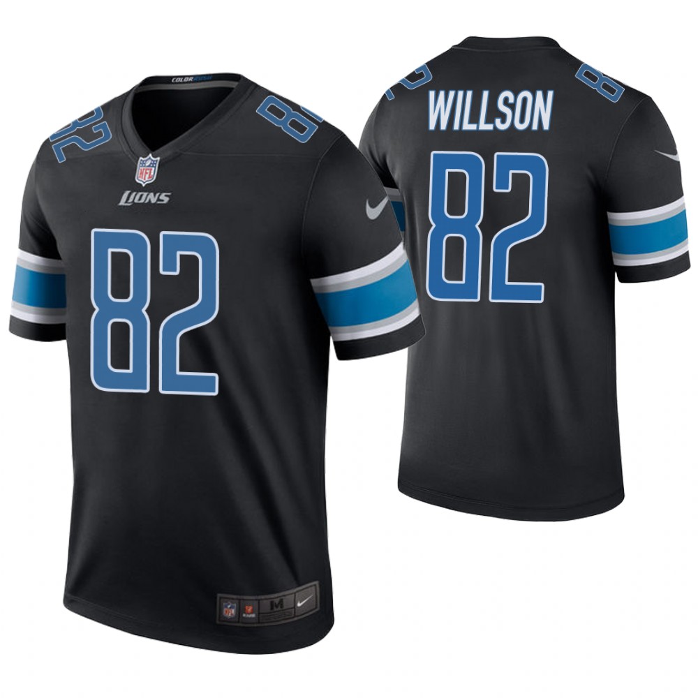 Detroit Lions #82 Luke Willson Black Color Rush Legend Jersey