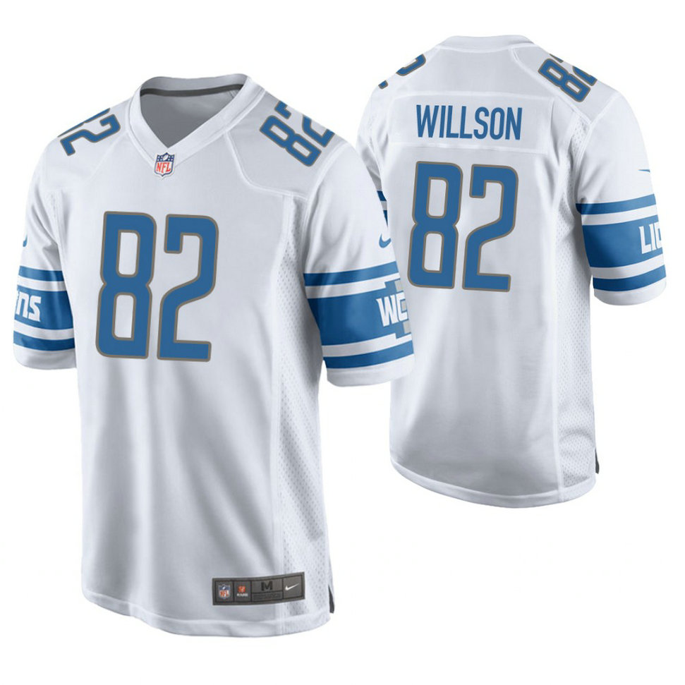 Detroit Lions #82 Luke Willson White Game Jersey
