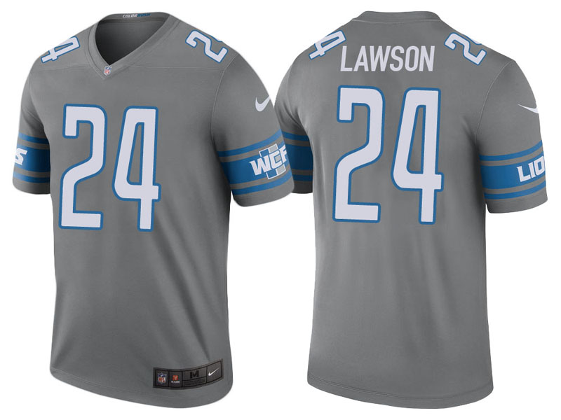 Detroit Lions #24 Nevin Lawson Steel Color Rush Legend Jersey