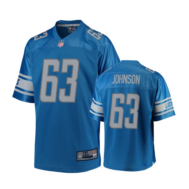 Youth Detroit Lions #63 Toby Johnson Blue Player Jersey Youth Detroit Lions #63 Toby Johnson Blue Player Jersey