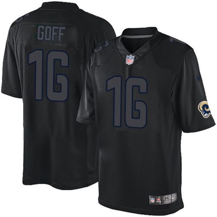 Los Angeles Rams #16 Jared Goff Black Impact Limited Jersey With Super Bowl LVI Patch