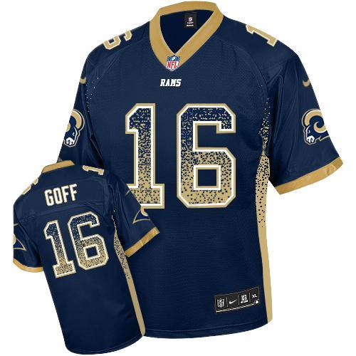 Los Angeles Rams #16 Jared Goff Blue Drift Fashion Jersey With Super Bowl LVI Patch