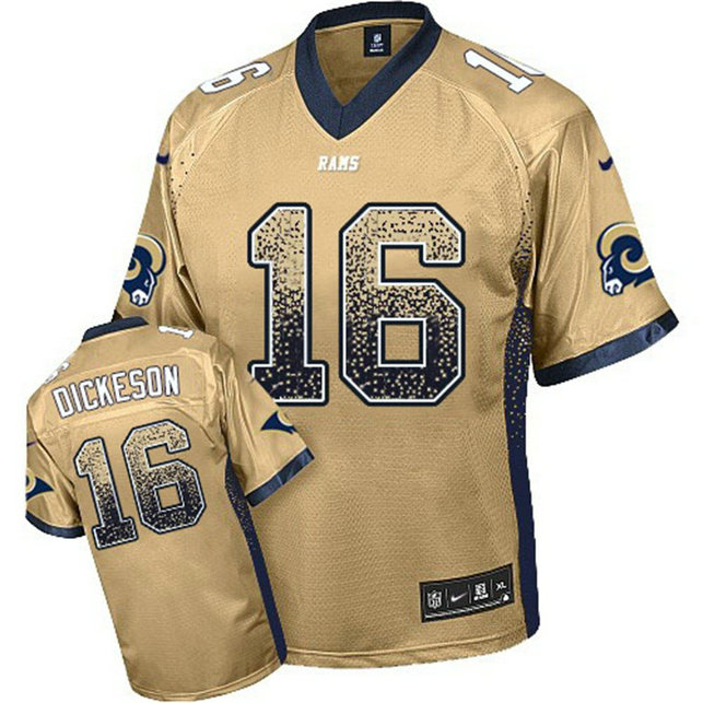 Los Angeles Rams #16 Jared Goff Gold Drift Fashion Jersey With Super Bowl LVI Patch