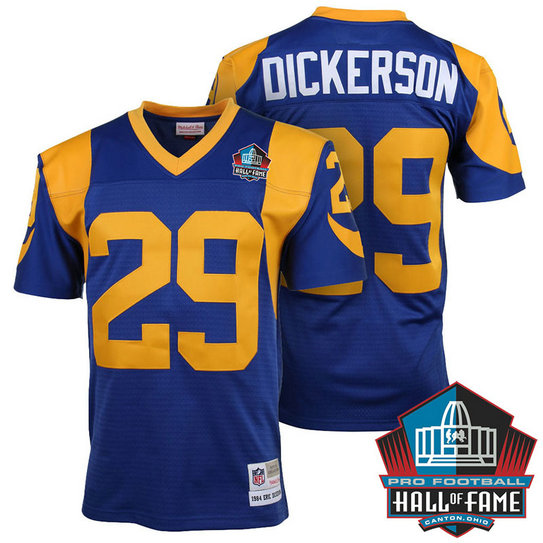 Hall Of Fame Los Angeles Rams #29 Eric Dickerson Blue Retired Player Throwback Jersey With Super Bowl LVI Patch