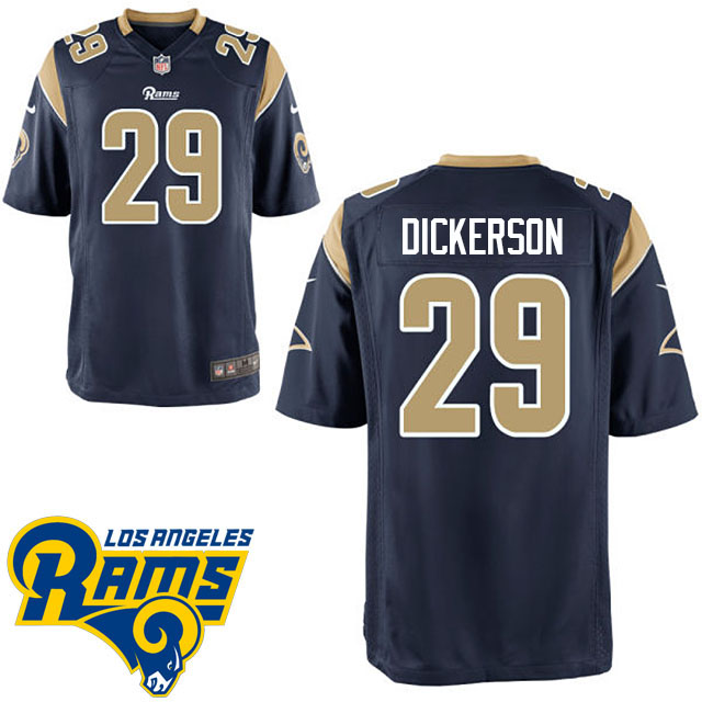 Los Angeles Rams #29 Eric Dickerson Navy Blue Game Jersey With Super Bowl LVI Patch