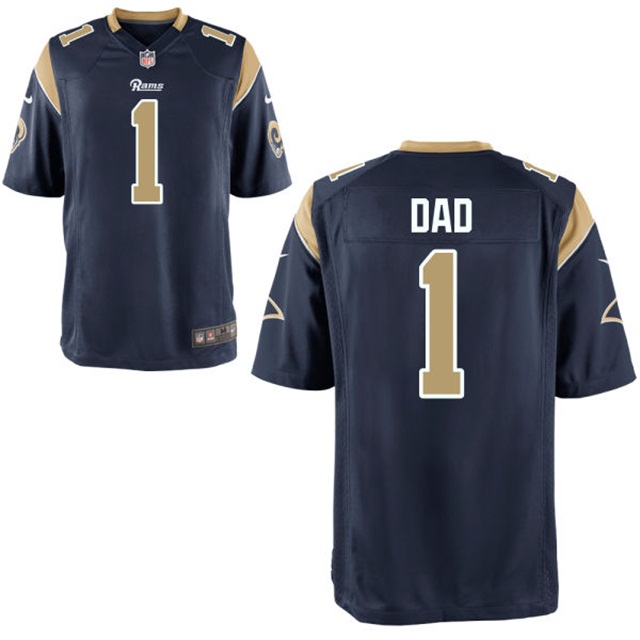 Los Angeles Rams Navy #1 Dad Jersey - Father's Day With Super Bowl LVI Patch Los Angeles Rams Navy #1 Dad Jersey - Father's Day With Super Bowl LVI Patch