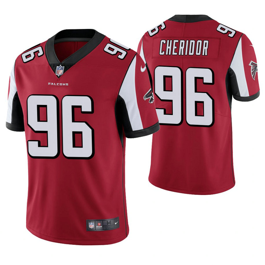 Atlanta Falcons #96 Mackendy Cheridor Red Vapor Untouchable Limited Player Jersey Atlanta Falcons #96 Mackendy Cheridor Red Vapor Untouchable Limited Player Jersey