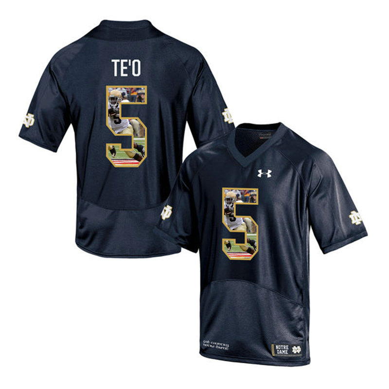 Manti Te'o #5 Notre Dame Fighting Irish Navy Blue College Football Jersey