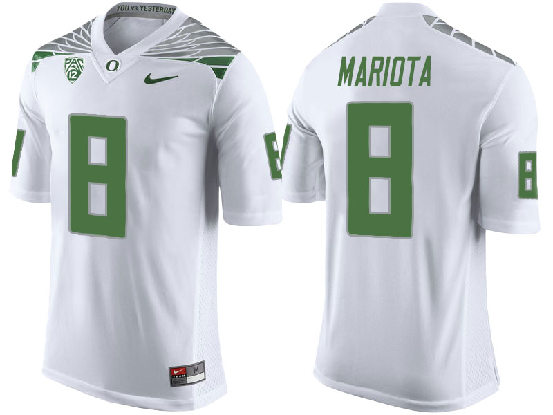 Marcus Mariota #8 Oregon Ducks White College Football Jersey
