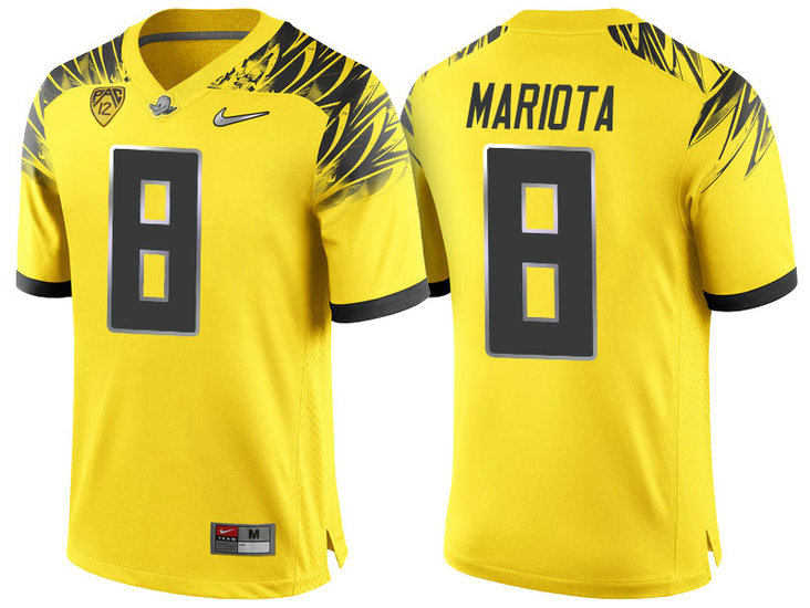Marcus Mariota #8 Oregon Ducks Yellow College Football Jersey