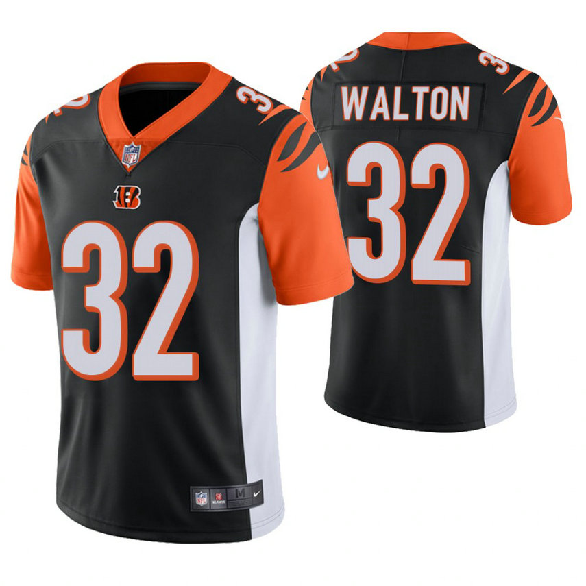 Cincinnati Bengals #32 Mark Walton Black Vapor Untouchable Limited Player Jersey With Super Bowl LVI Patch