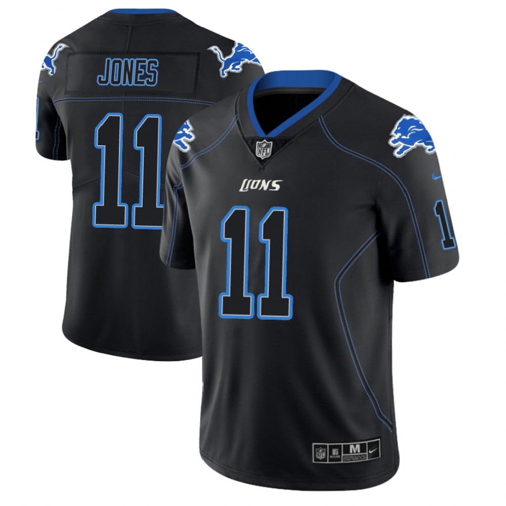 Detroit Lions #11 Marvin Jones 2018 Lights Out Color Rush Limited Black Jersey Detroit Lions #11 Marvin Jones 2018 Lights Out Color Rush Limited Black Jersey