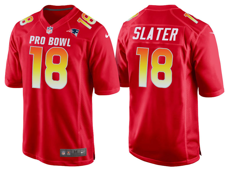 2018 Pro Bowl AFC New England Patriots #18 Matthew Slater Red Game Jersey