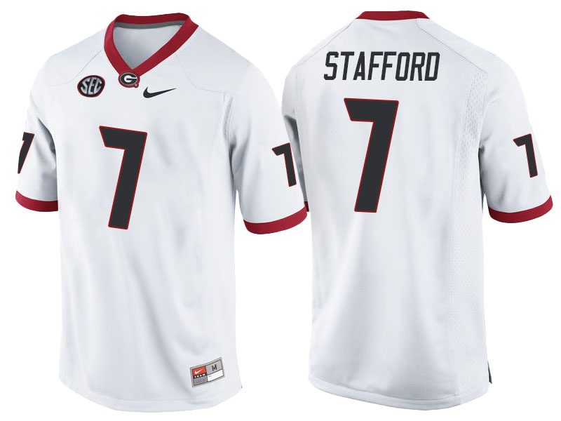 Matthew Stafford #7 Georgia Bulldogs White College Football Jersey