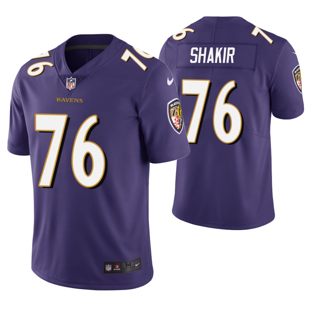 Baltimore Ravens #76 Maurquice Shakir Purple Vapor Untouchable Limited Jersey