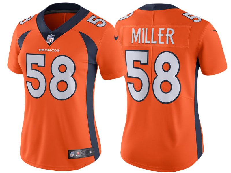 2017 Denver Broncos #58 Von Miller Orange Vapor Untouchable Limited Jersey