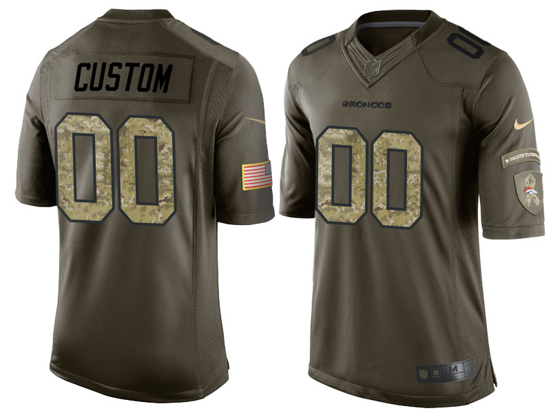 Denver Broncos Olive Camo Salute to Service Customized Jersey Denver Broncos Olive Camo Salute to Service Customized Jersey