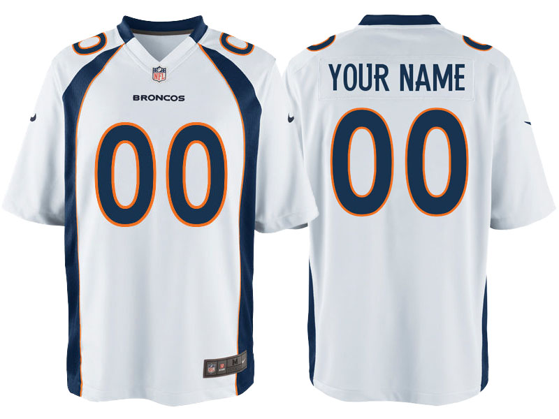 Denver Broncos White Game Customized Jersey Denver Broncos White Game Customized Jersey