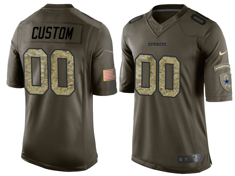 Dallas Cowboys Olive Camo Salute to Service Customized Jersey Dallas Cowboys Olive Camo Salute to Service Customized Jersey