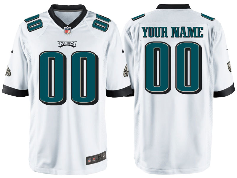 Philadelphia Eagles White Game Customized Jersey